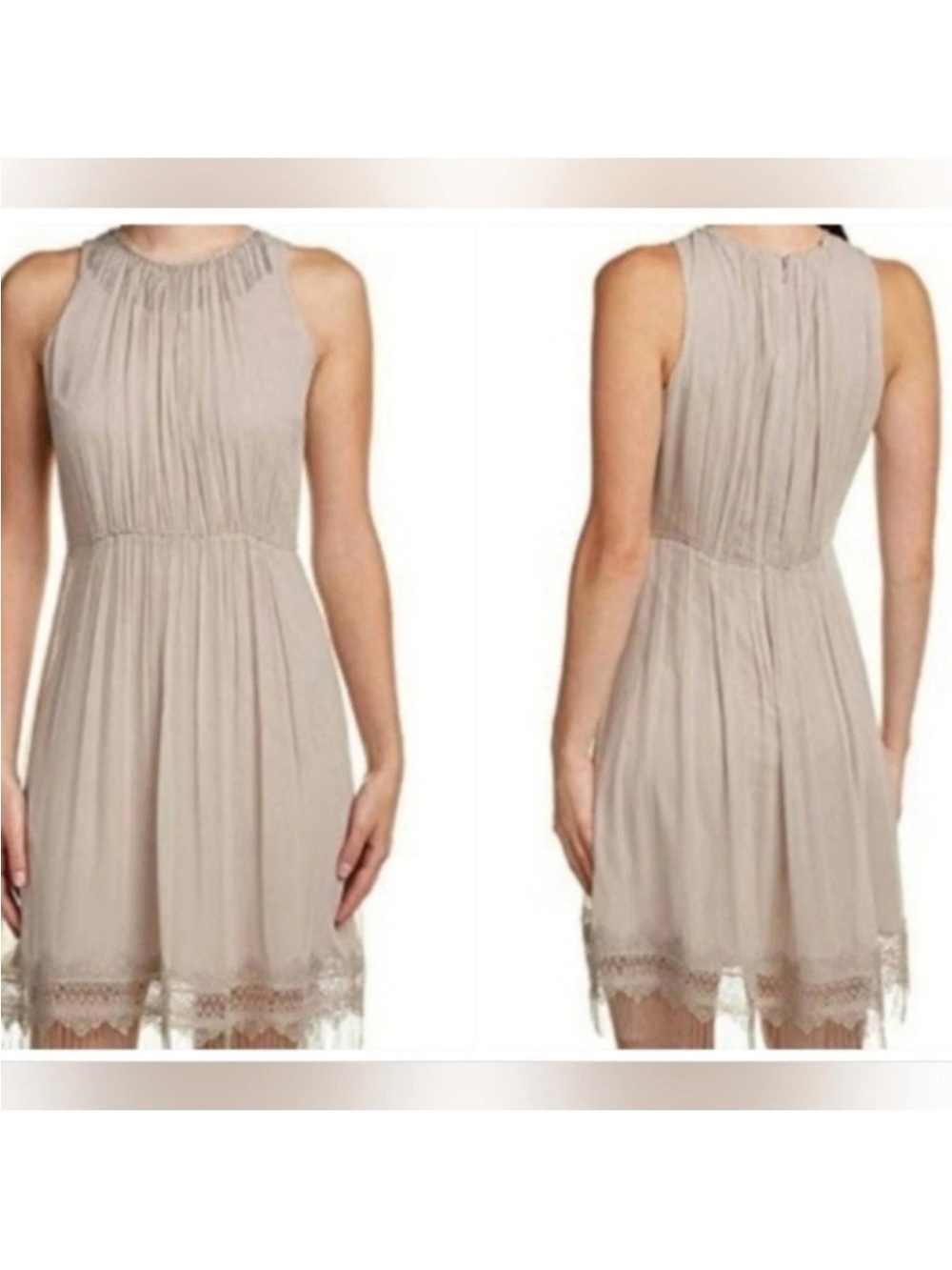 NWT- $498 ELIE TAHARI Demetria Chain-Trim Silk Dress 12